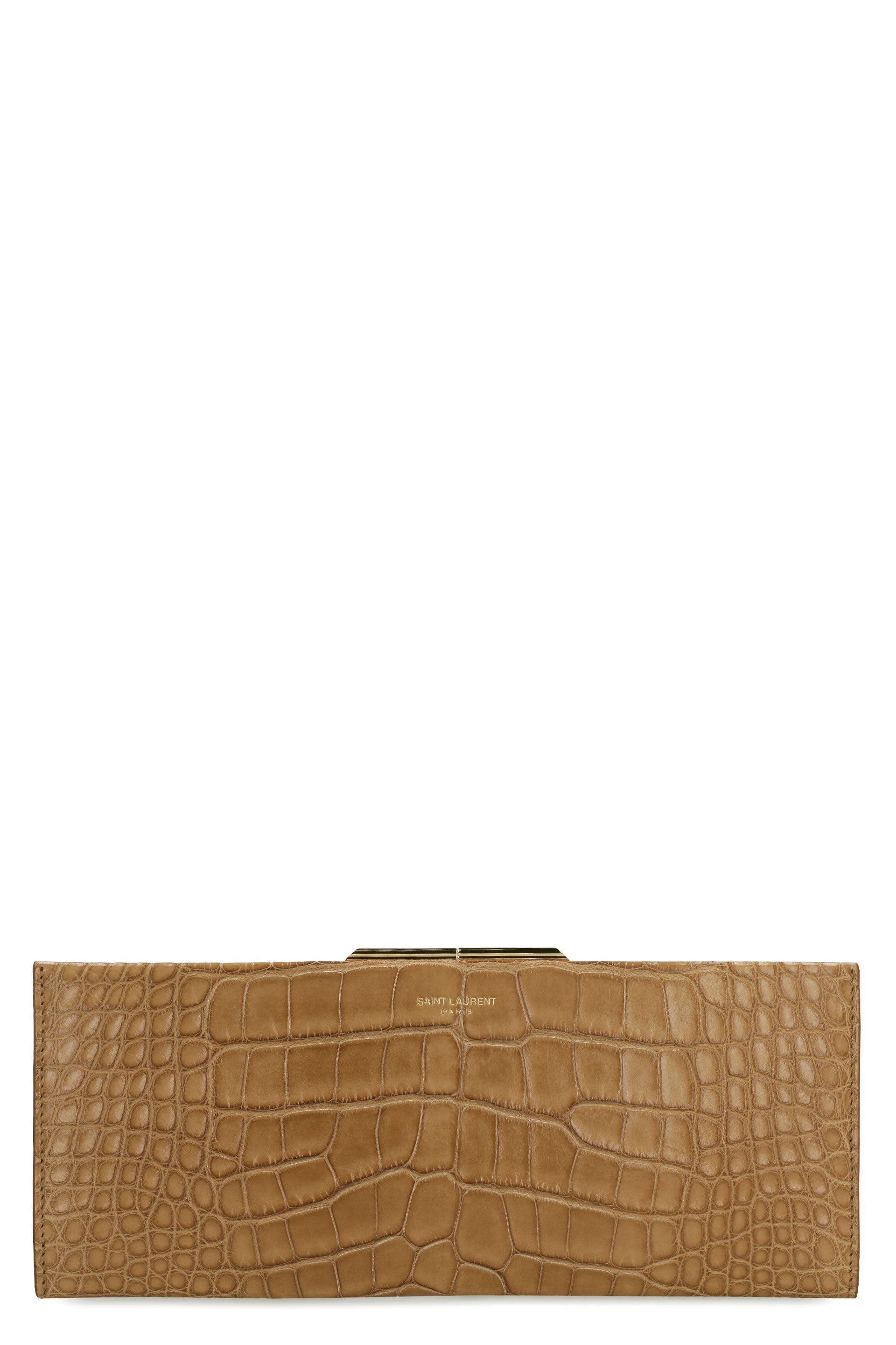 YSL Saint Laurent Luxury Trending Women Midnight Clutch In 697655E Color Leather Brown Clutch Bag