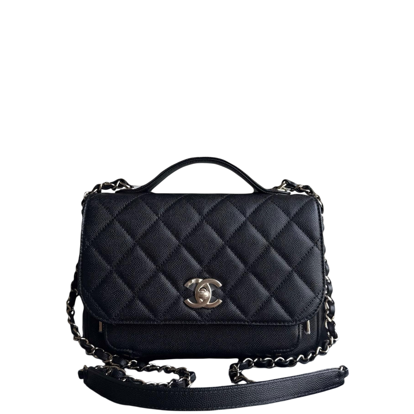 Chanel Business Affinity Medium - Caviar Quilted Grained Calfskin Black Gold Hardware Series 25