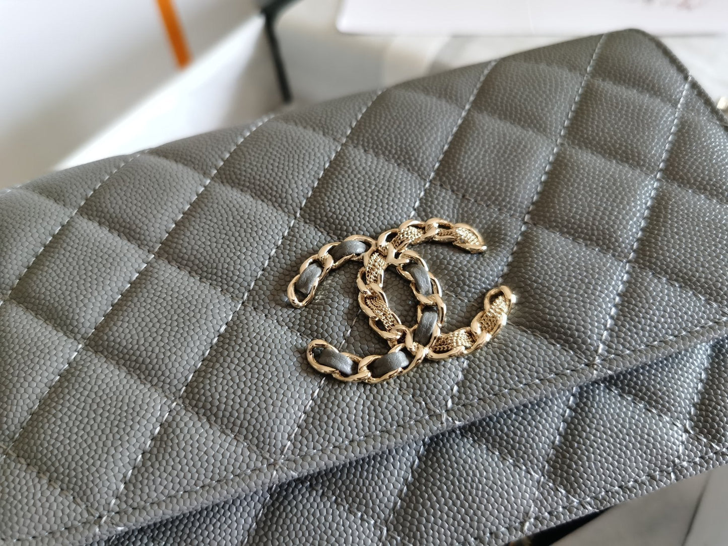 CHLMini 7in 18.5cm Grey Flap Mini Bag