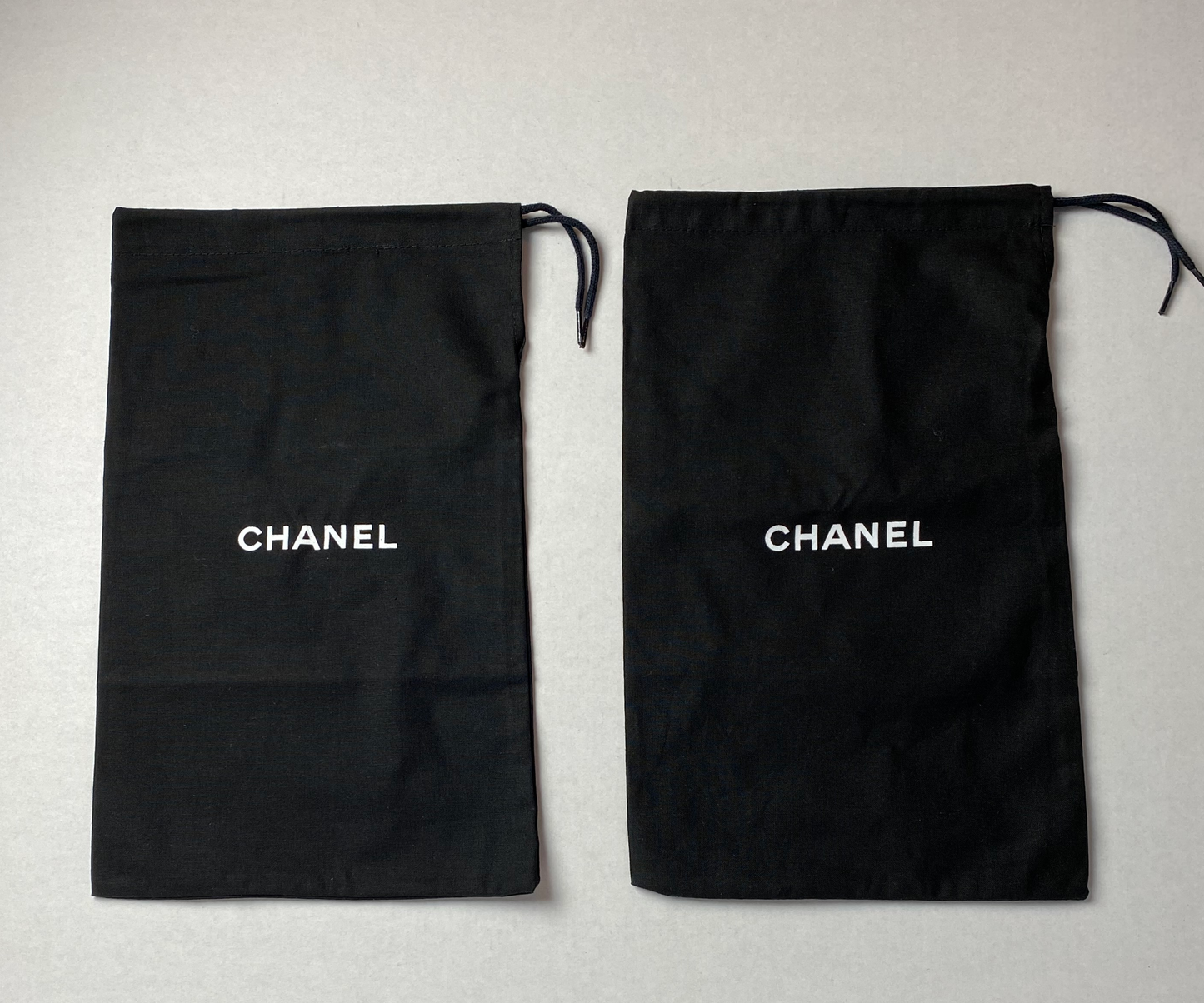 Chanel 100% Auth Set Of Two Black Shoe/ Small Bag/ Wallet Dust Bags 13"X 7.75"