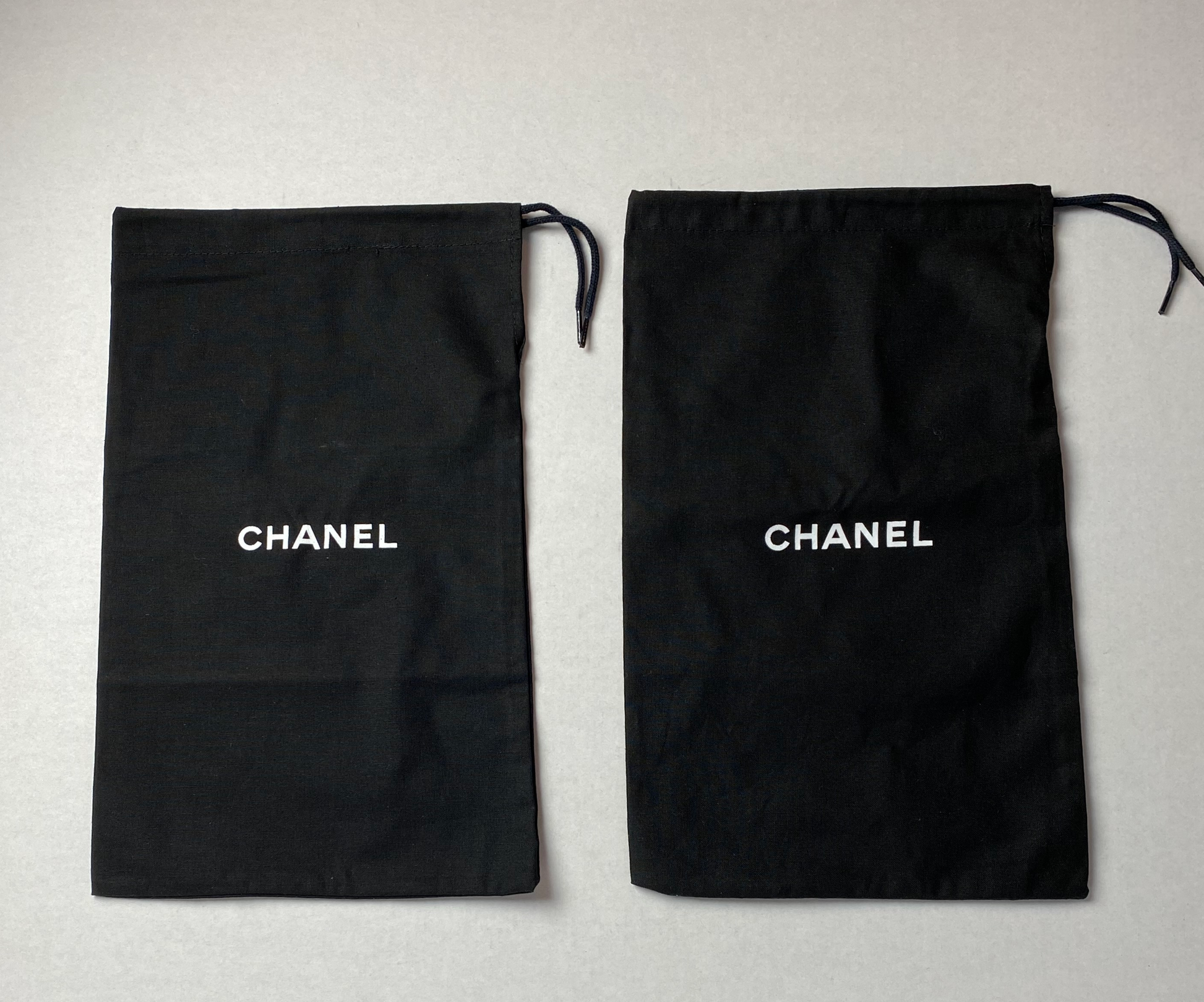 Chanel 100% Auth Set Of Two Black Shoe/ Small Bag/ Wallet Dust Bags 13"X 8.25"