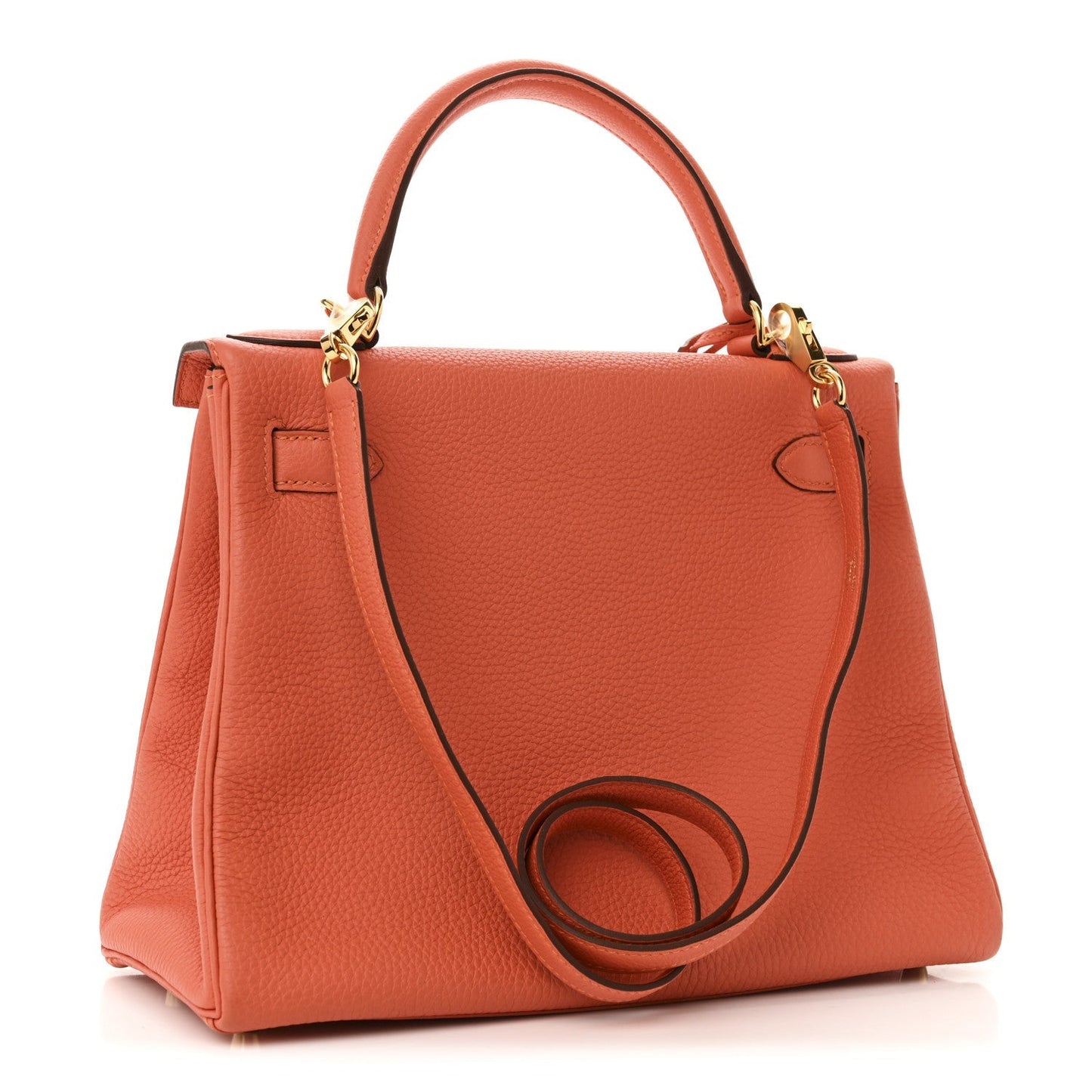 Hermes Togo Kelly Retourne Feu Handbag Travel Bag