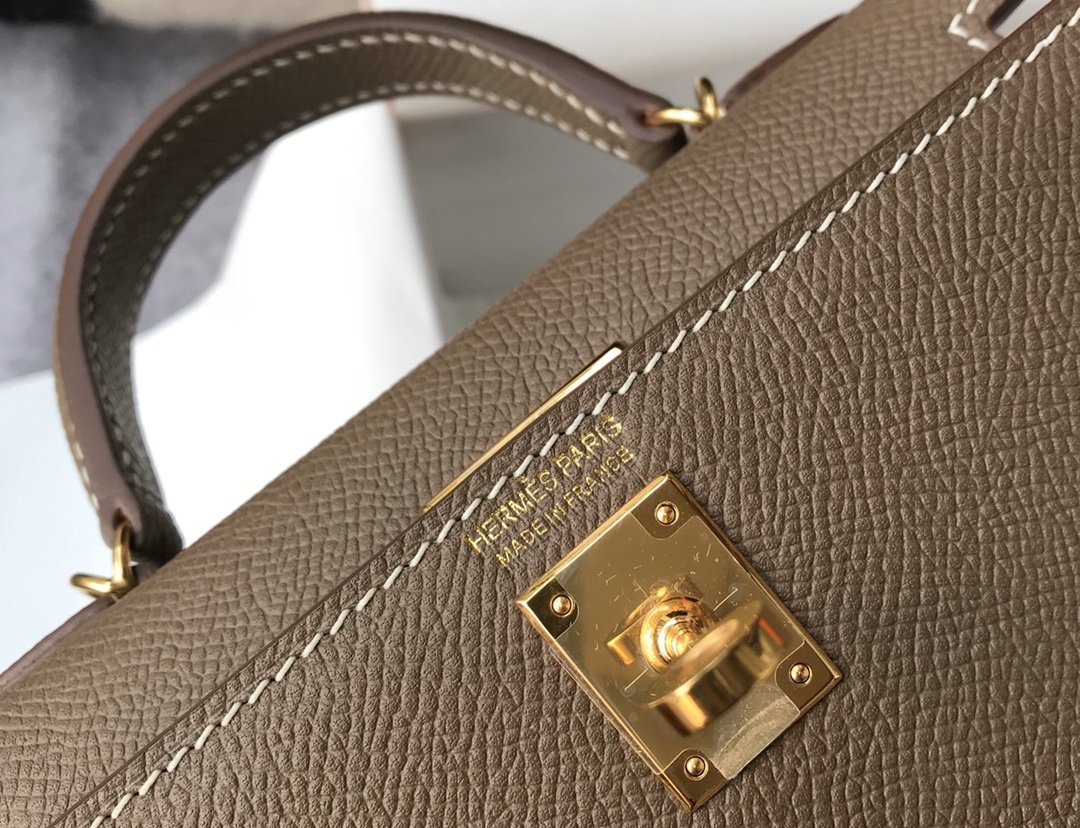 Top Quality Greige Togo With Toned Hardware Brown Gold Shoulder Bag