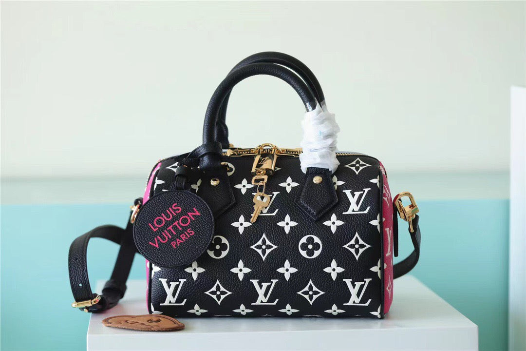 Top Quality Speedy Bandouliere Empreinte Pink For Monogram Black Crossbody Bag