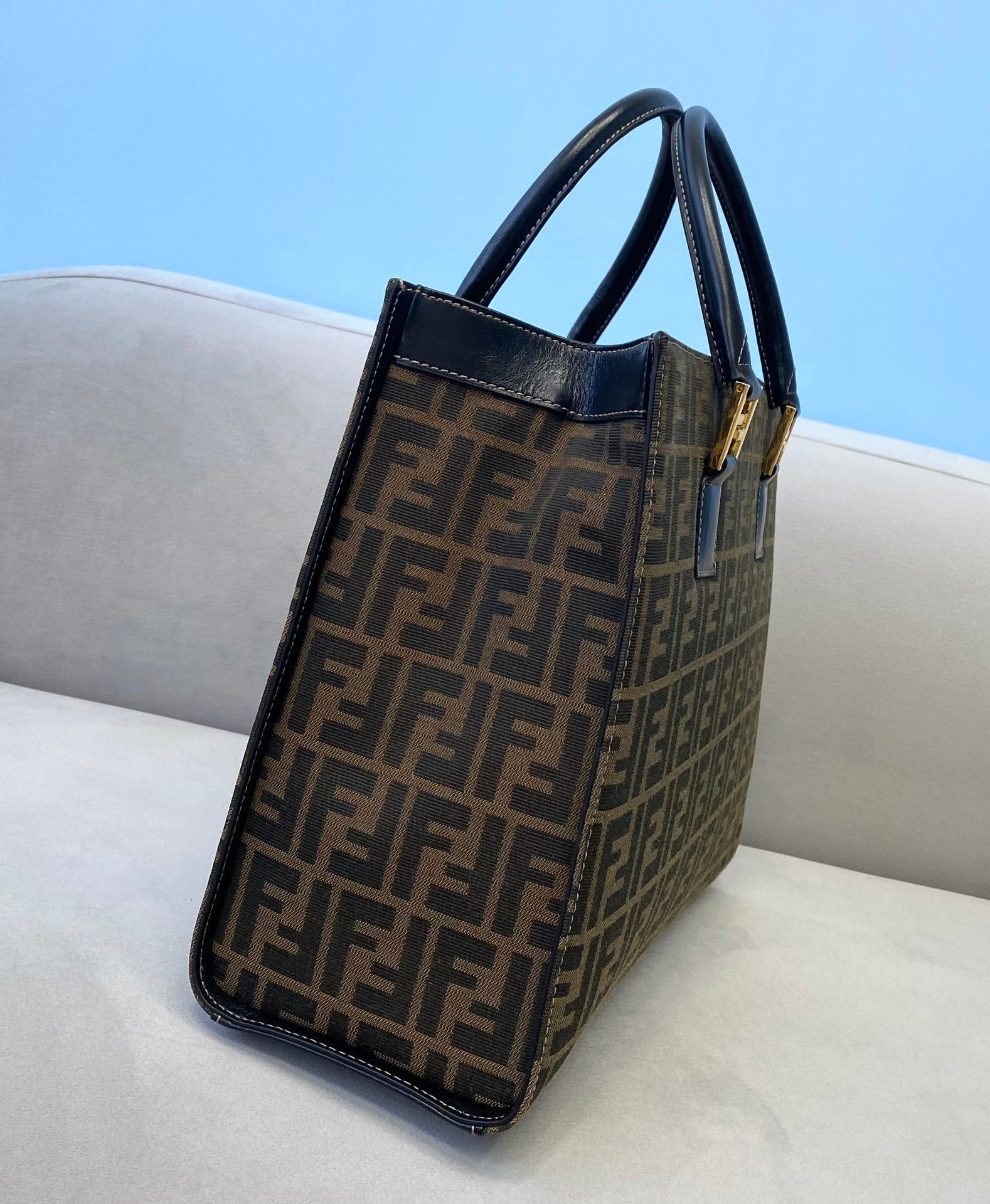 Fendi Top QualityTop Quality 13.8in 35cm Brown FF Tote Bag