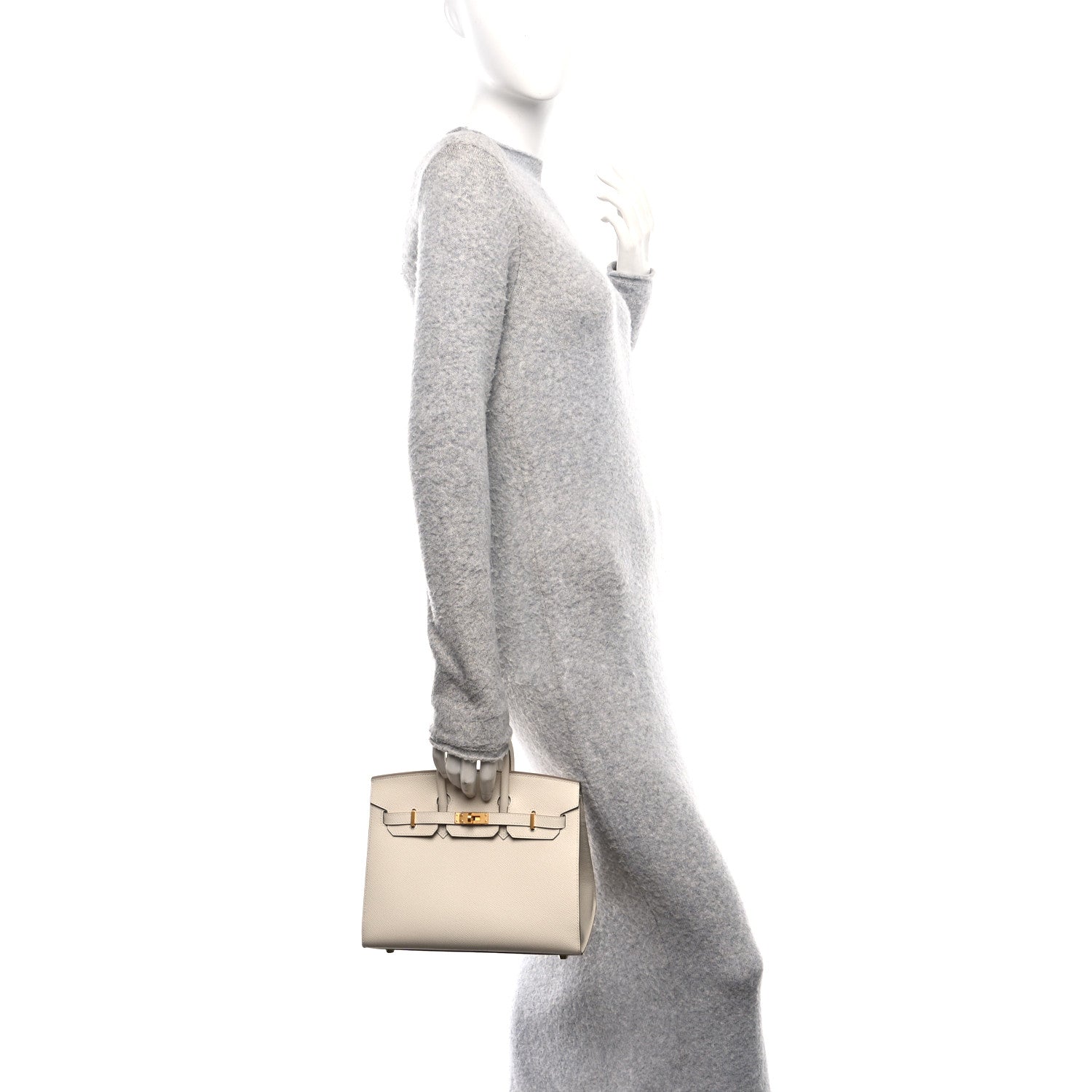 Hermes Epsom Horseshoe Birkin Sellier Craie Gris Tourterelle Handbag Shoes