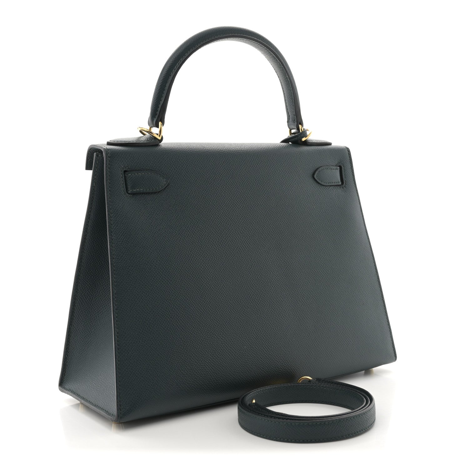 Hermes Epsom Kelly Sellier Vert Cypress Handbag Travel Bag
