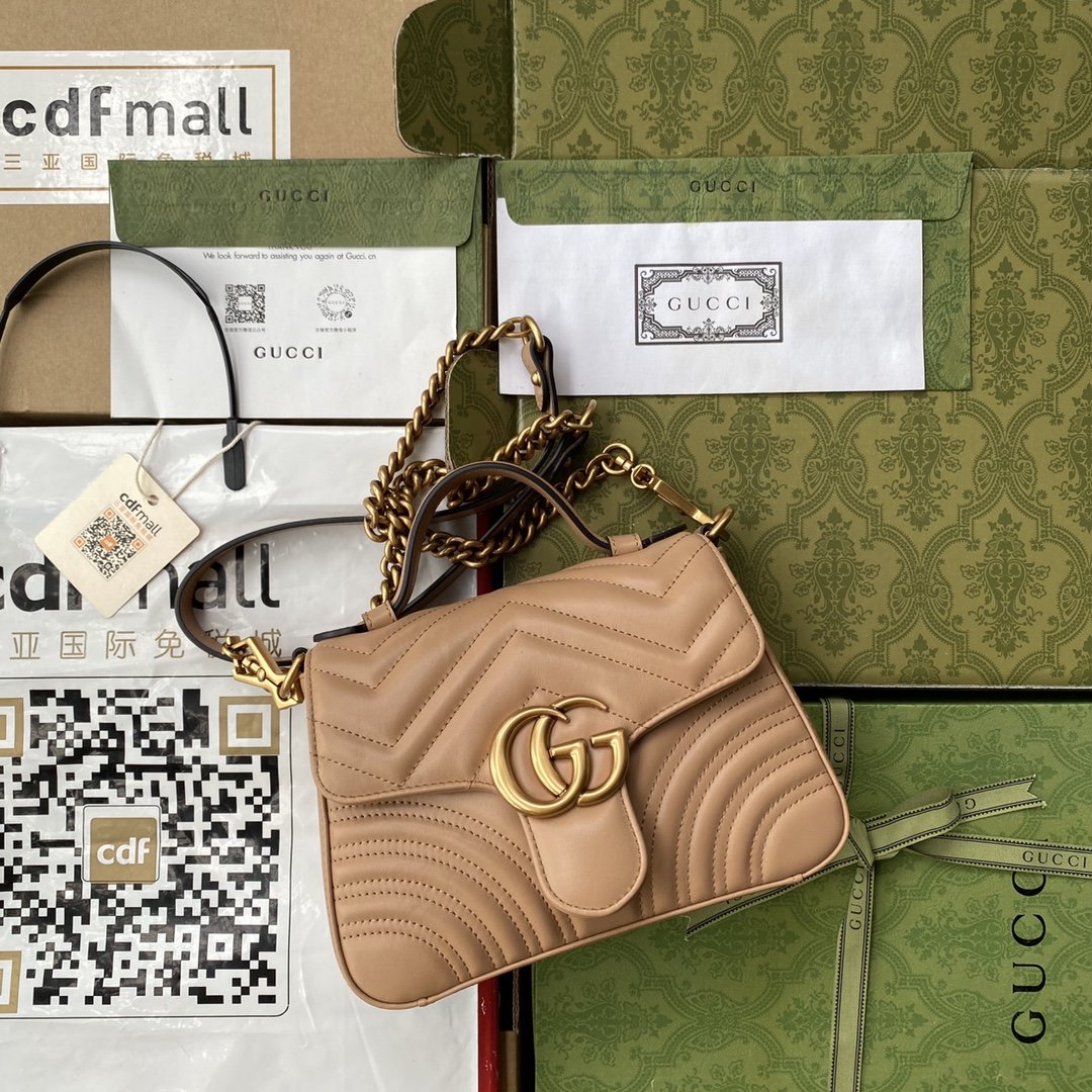 gg Marmont , ’s 8.3in Beige Mini Top Handle Mini Bag