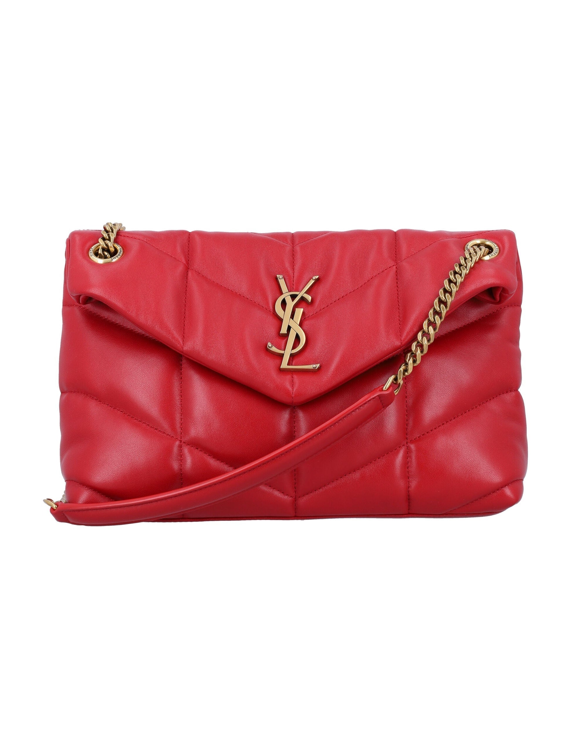 YSL Saint Laurent Saint Laurent Trending Women Loulor Puffer Bag Red Small Travel Bag