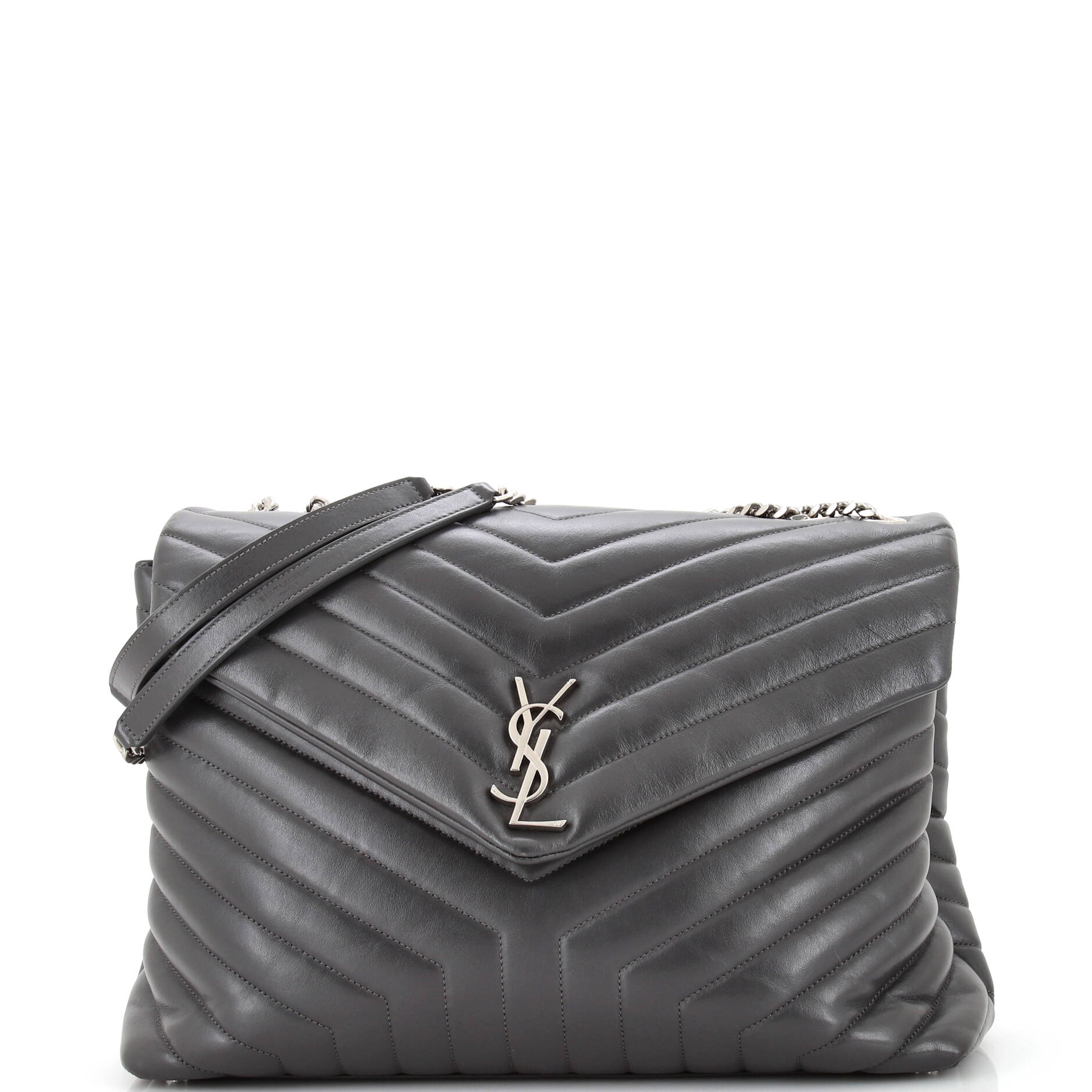 YSL Saint Laurent Luxury Trending Loulou Shoulder Bag Chevron Leather Matelasse Large Leather Large 3