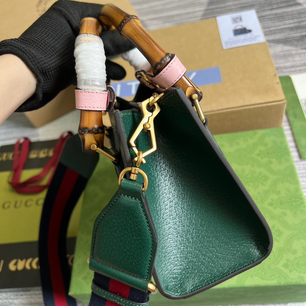 gg Diana , ’s 7.9in Green Mini Tote Bag