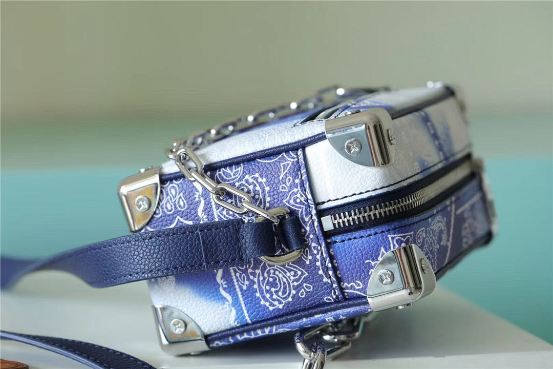 Top Quality Soft Trunk Bandana For Men Monogram Blue Crossbody Bag