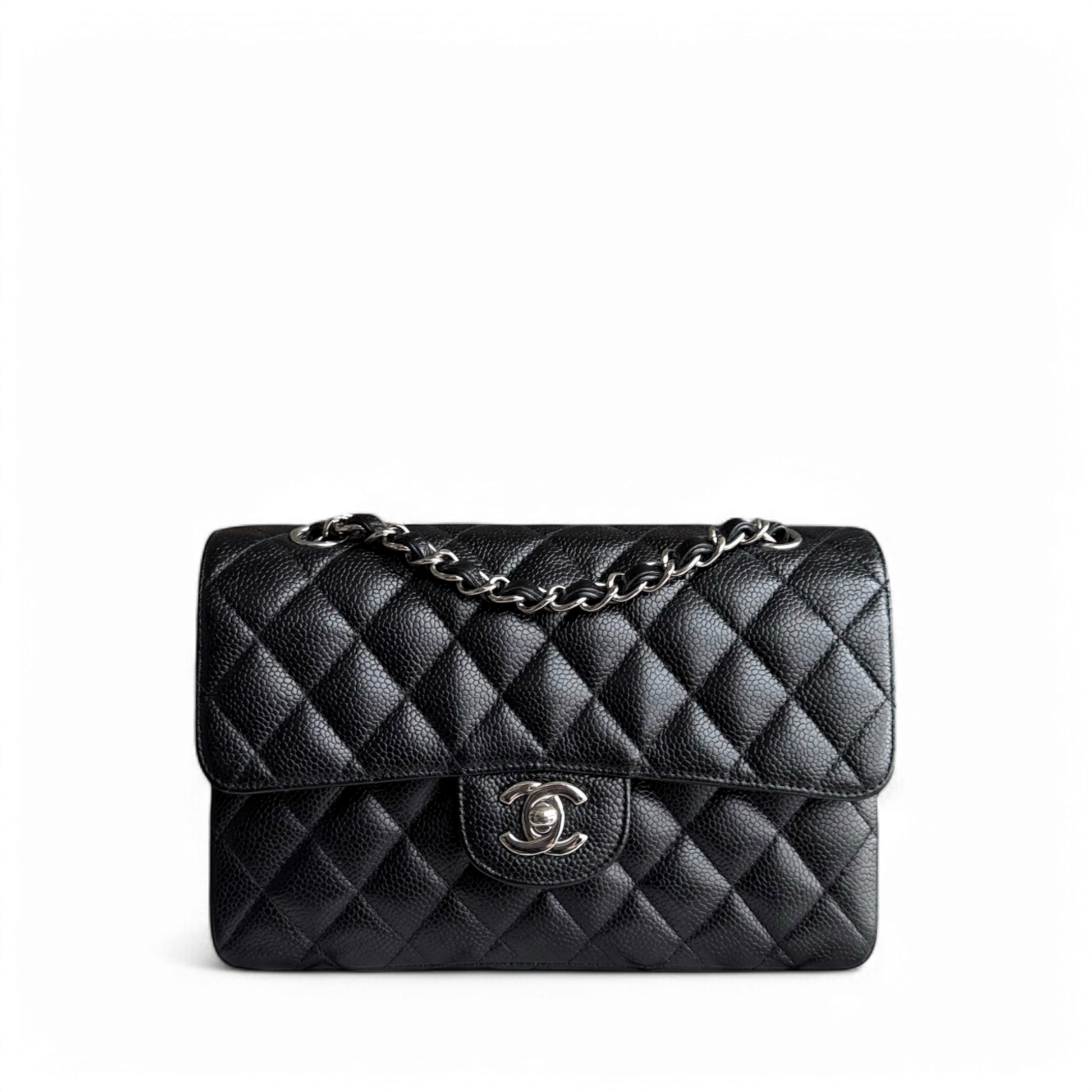 Chanel Classic Flap Small - Caviar 23CM Quilted Black Silver Hardware Series 13