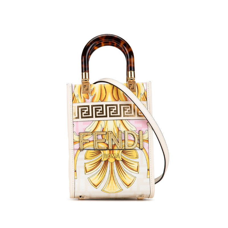 Fendi Fendace Sunshine Shopper 2Way Bag Leather Travel Bag