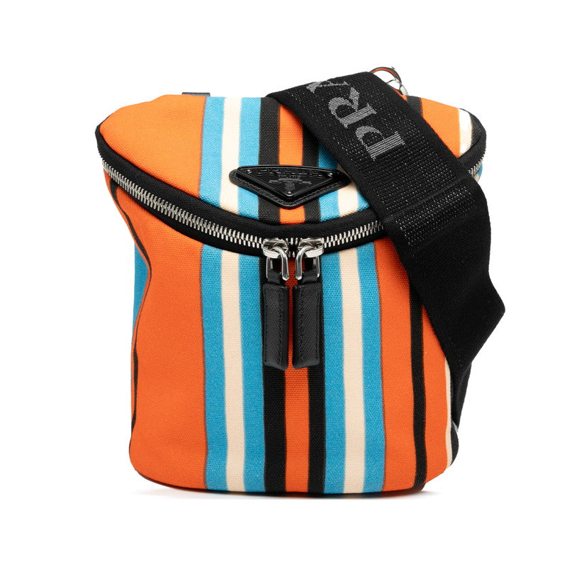 Prada 2Vh147 Shoulder Bag Leather Canvas Leather Shoulder Bag