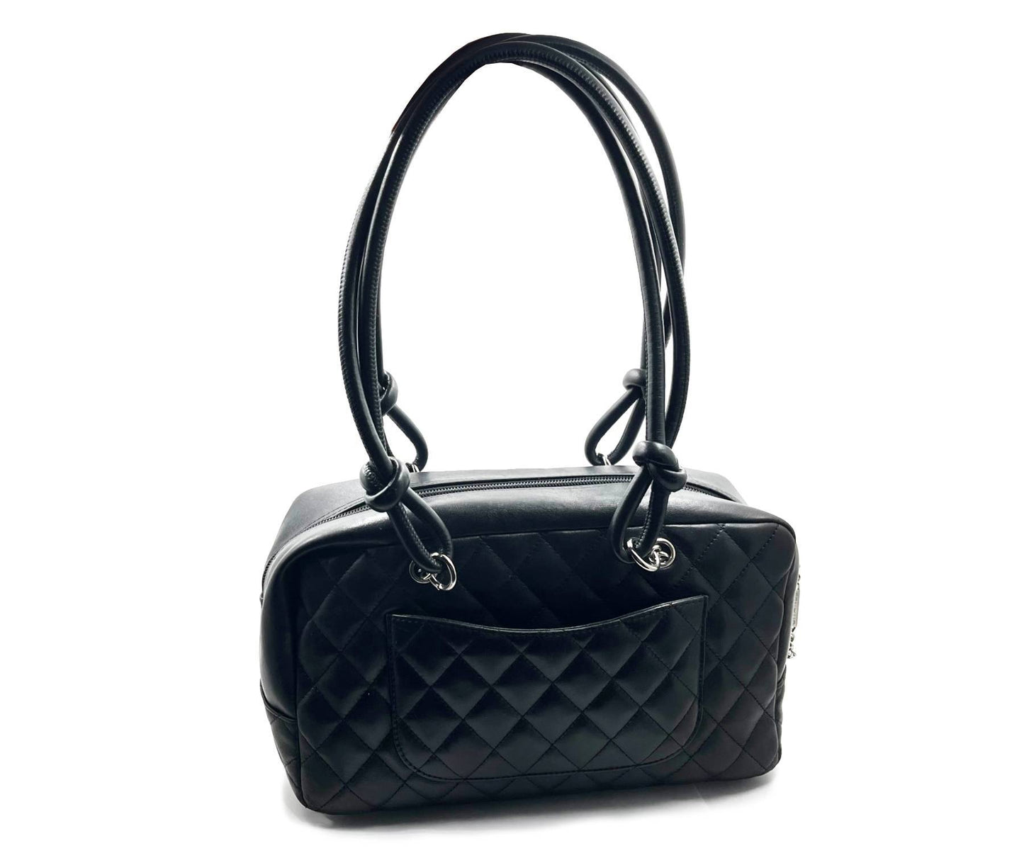 Chanel Black Cambon CC Duffle Satchel Shoulder Bag