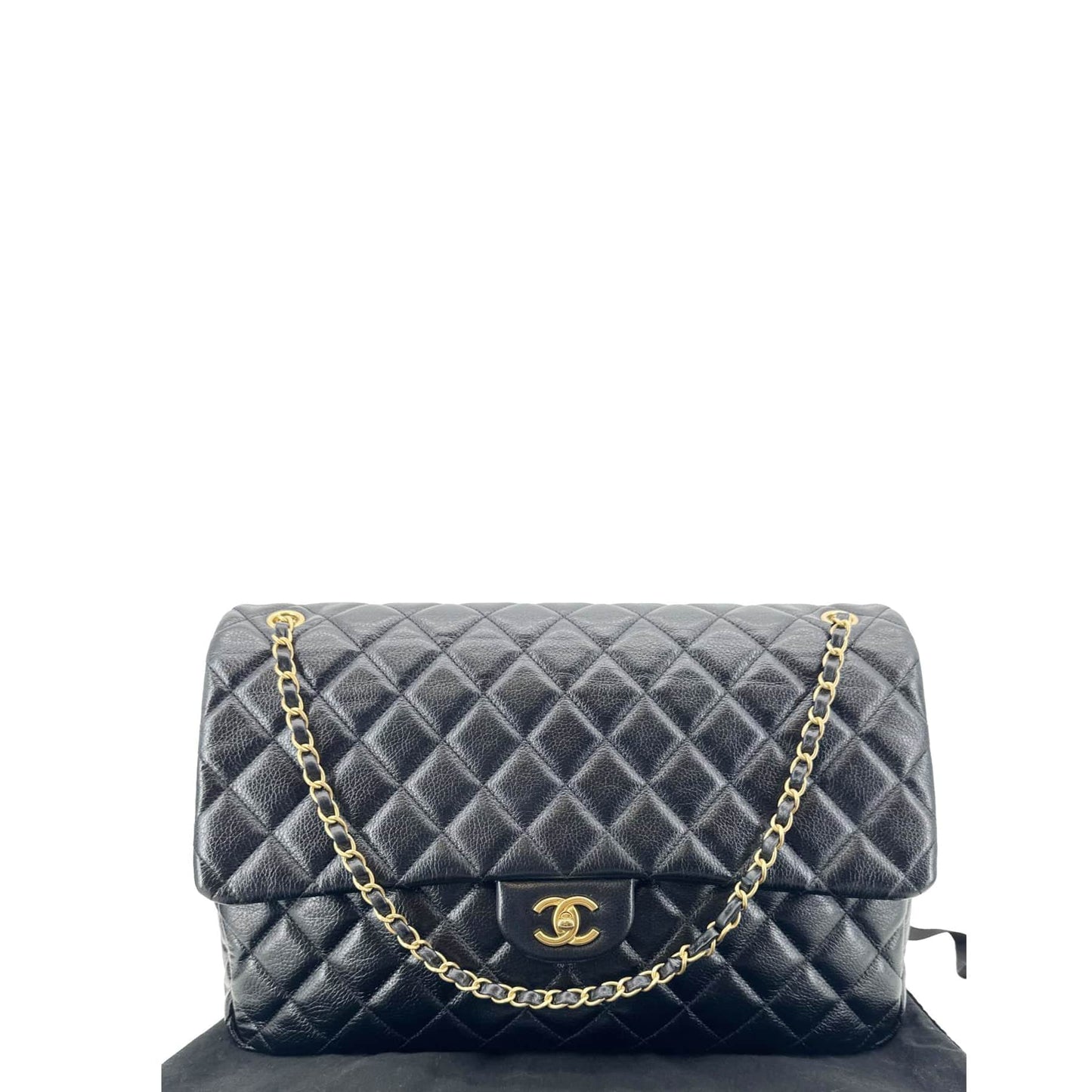Chanel XXL Flap Leather Lambskin Black Travel Bag