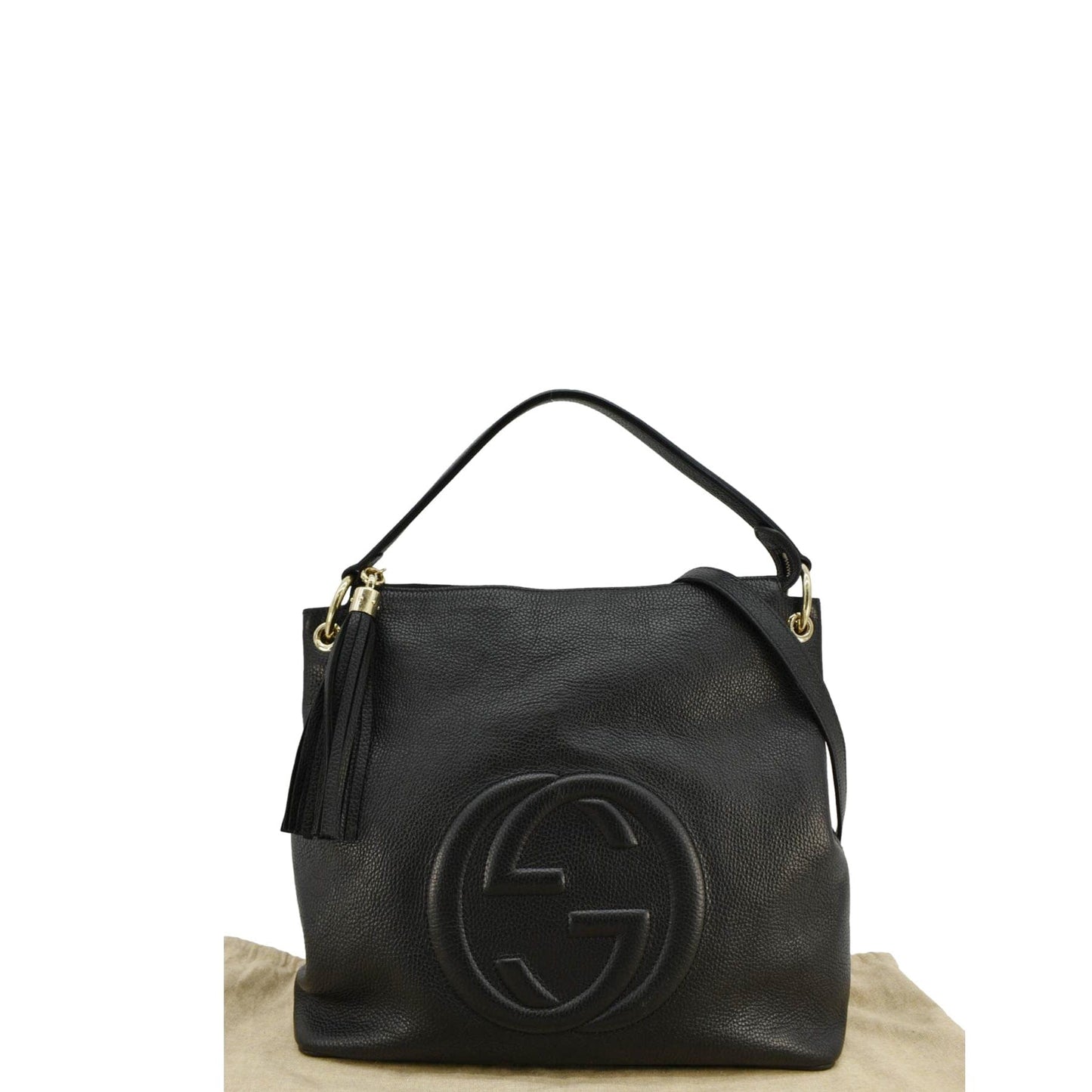 Gucci Soho Pebbled Hobo Leather Large Travel Bag