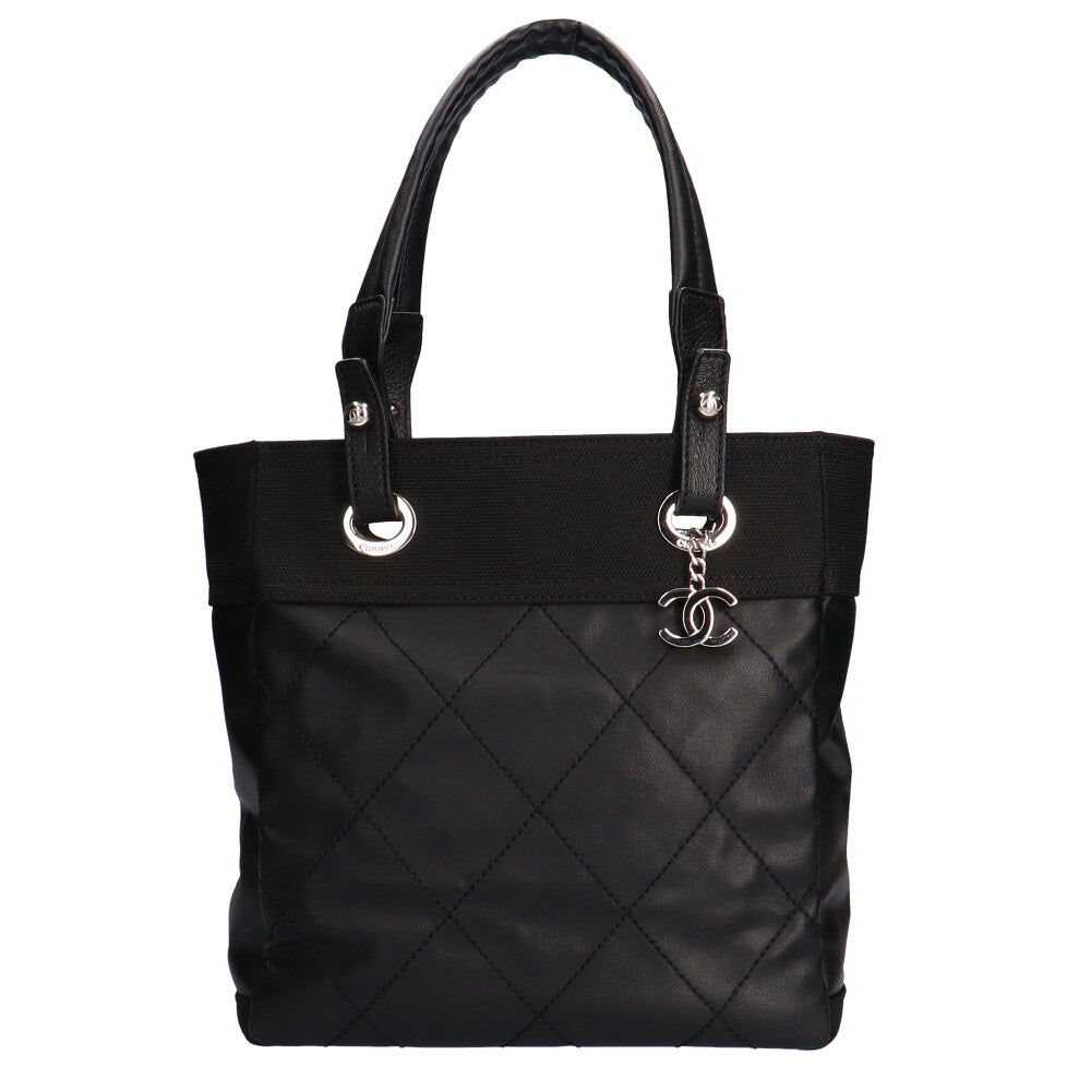 Chanel Paris Biarritz PM Here Mark PVC Tote Black Tote Bag