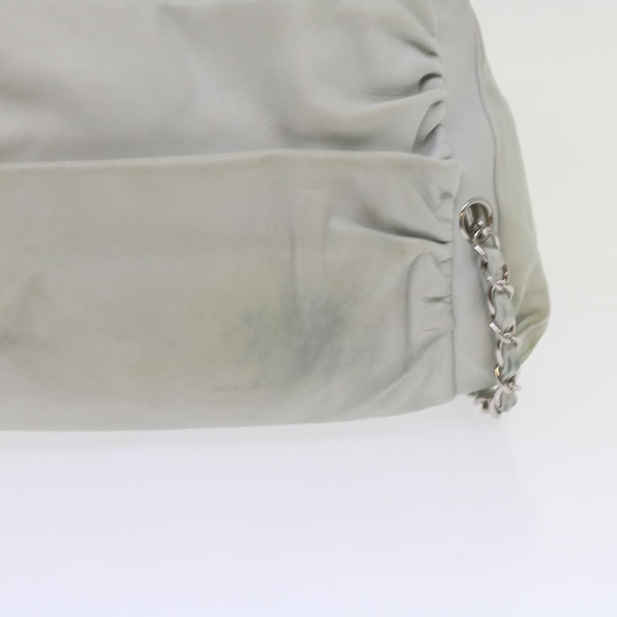Chanel Chain Shoulder Bag Leather White CC Auth bs