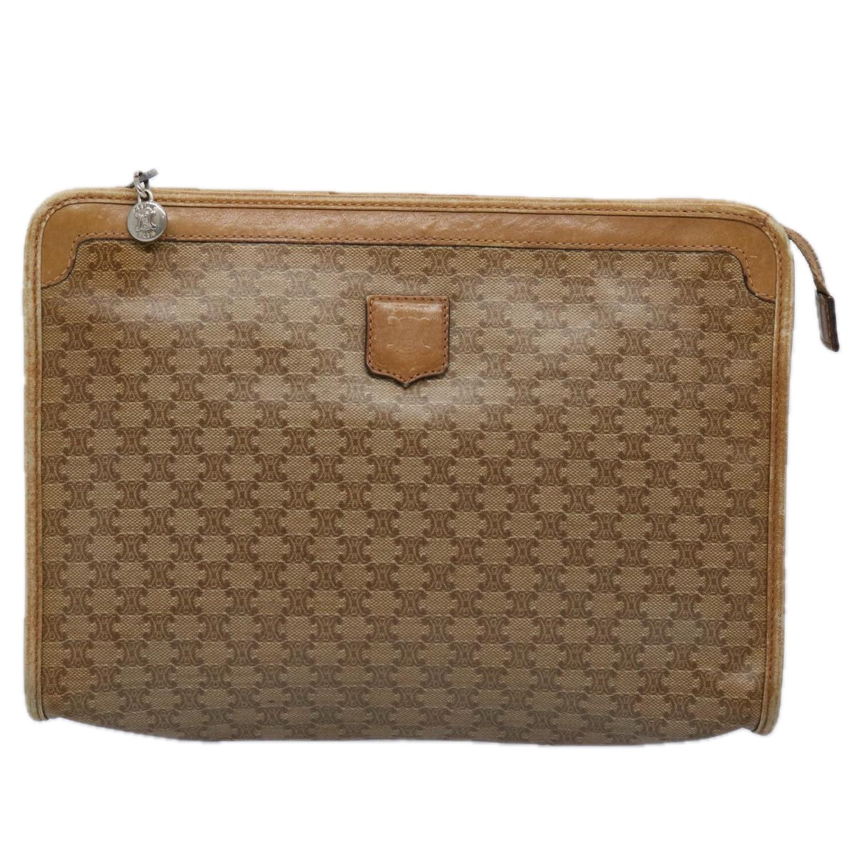 Luxury Macadam Clutch Bag Pvc Set Beige Leather Canvas Brown Beige