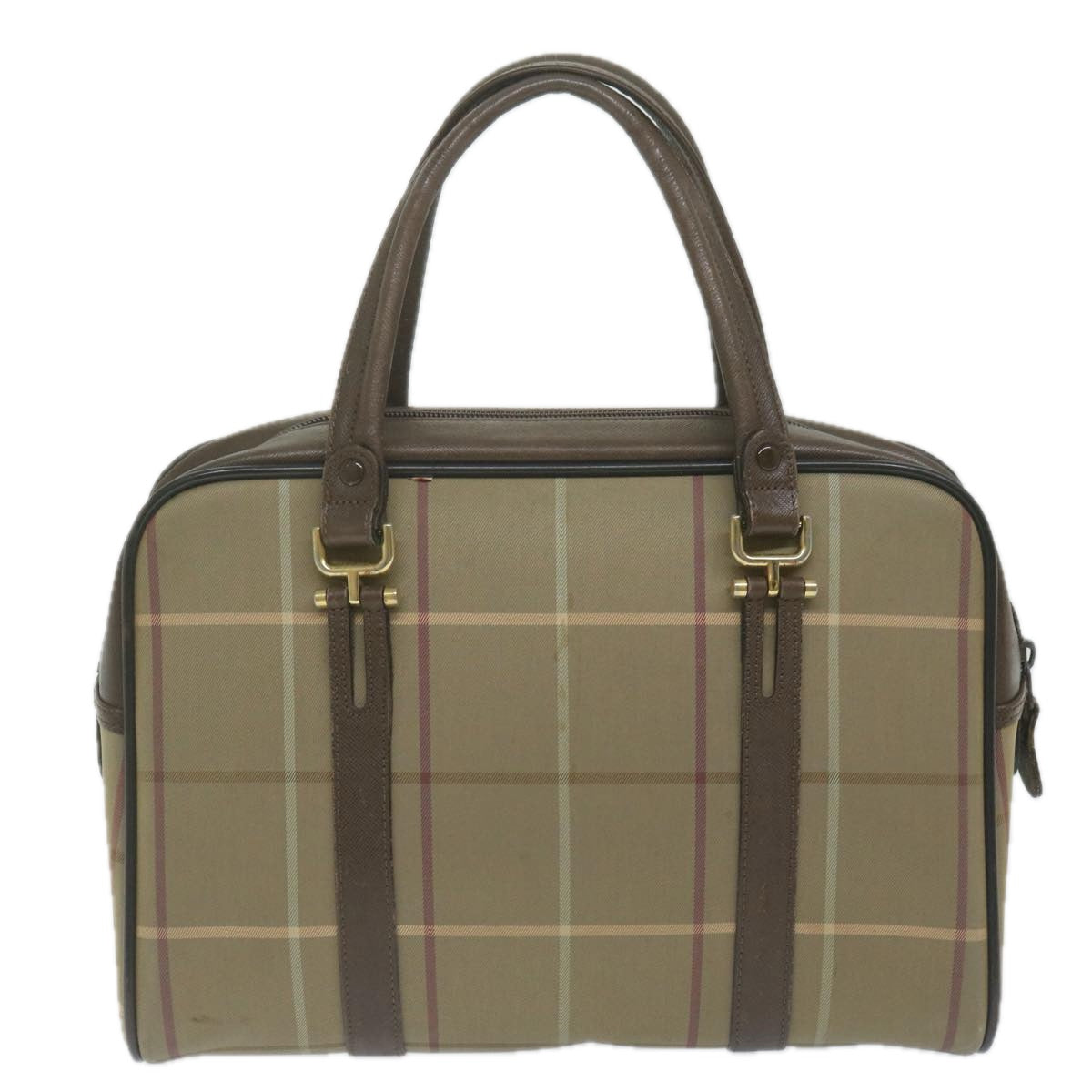 Burberry Luxury ss Nova Check Hand Bag Auth Bs11220 Canvas Nylon Brown Travel Bag
