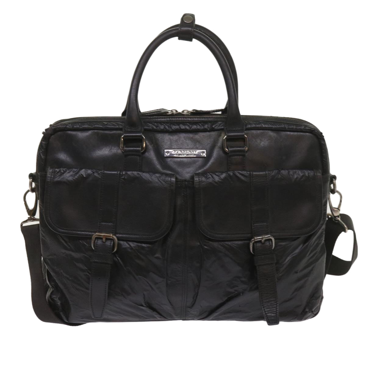 Burberry Luxury Shoulder Bag 2Set Auth Bs11672 Leather Black Brown