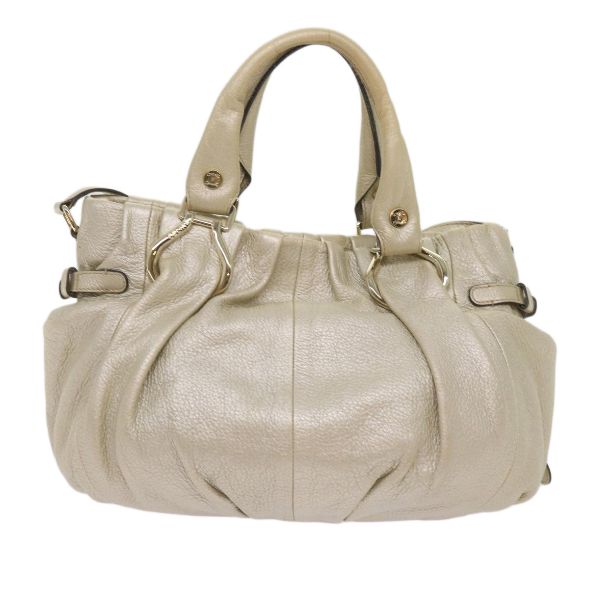 Luxury Hand Bag Way Tone Leather Gold Travel Bag