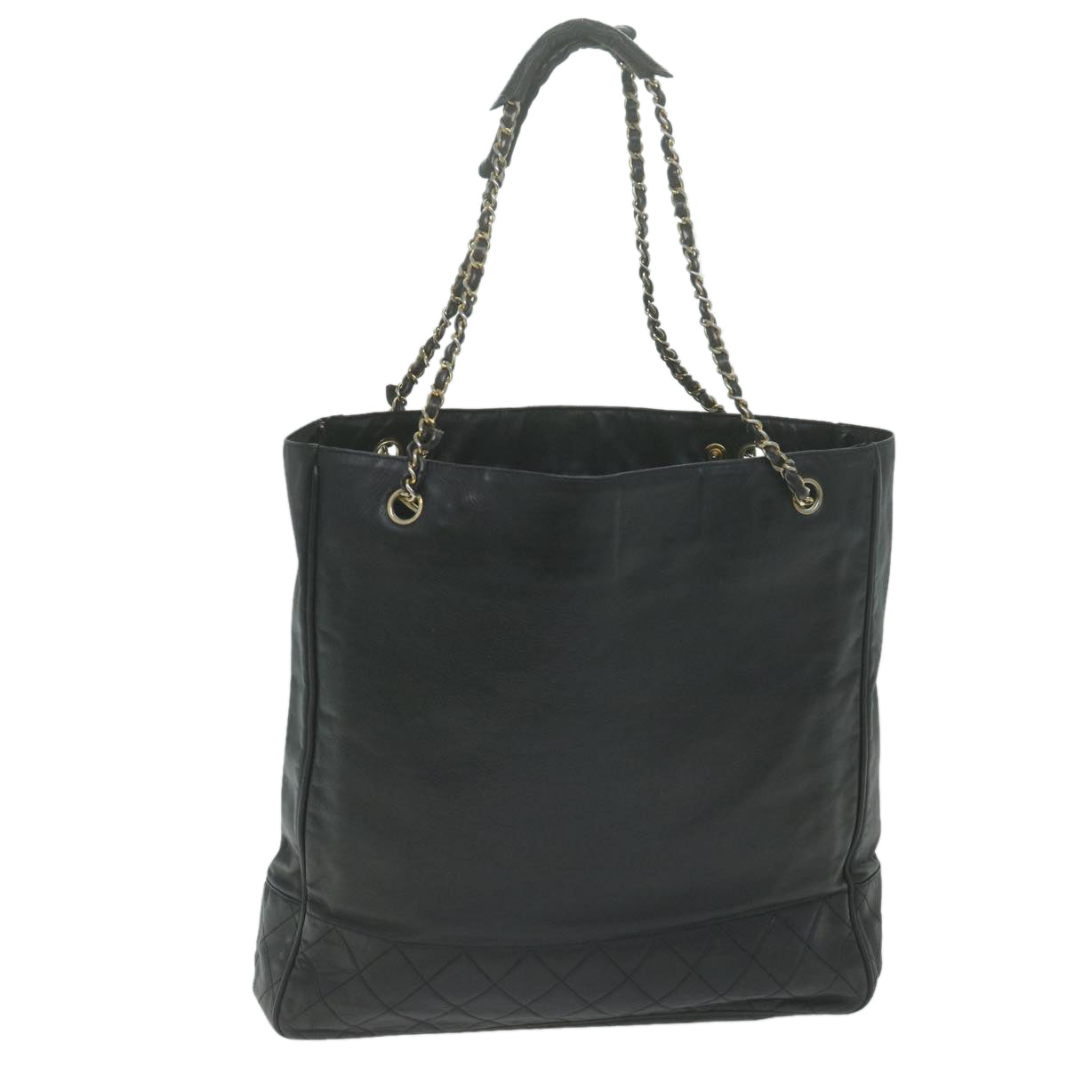 Chanel Chain Shoulder Bag Leather Black CC Auth bs