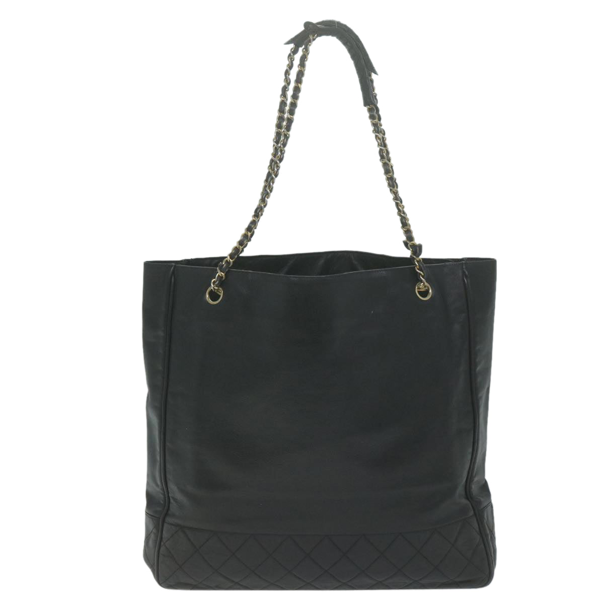 Chanel Chain Shoulder Bag Leather Black CC Auth bs