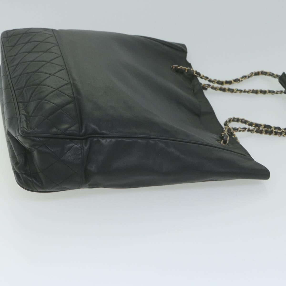 Chanel Chain Shoulder Bag Leather Black CC Auth bs