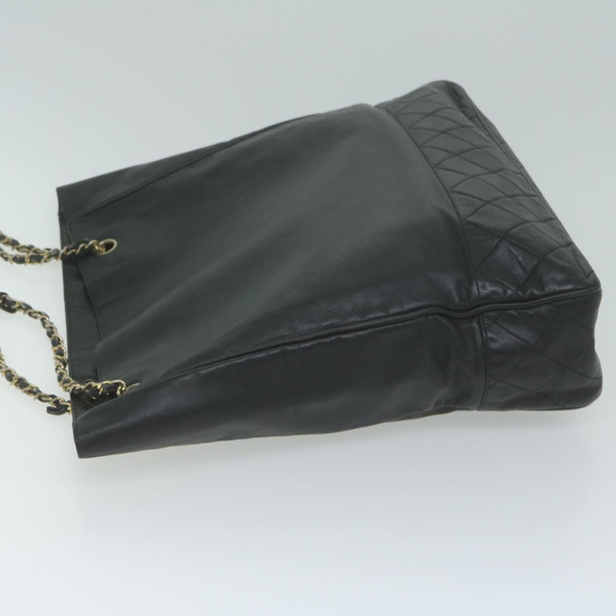 Chanel Chain Shoulder Bag Leather Black CC Auth bs