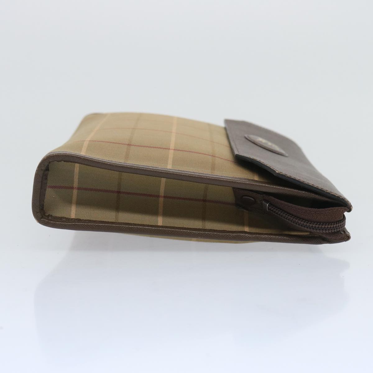 Burberry Luxury ss Nova Check Clutch Bag Auth Bs12002 Canvas Brown Beige