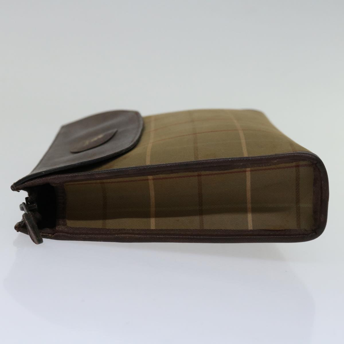 Burberry Luxury ss Nova Check Clutch Bag Auth Bs12054 Canvas Brown