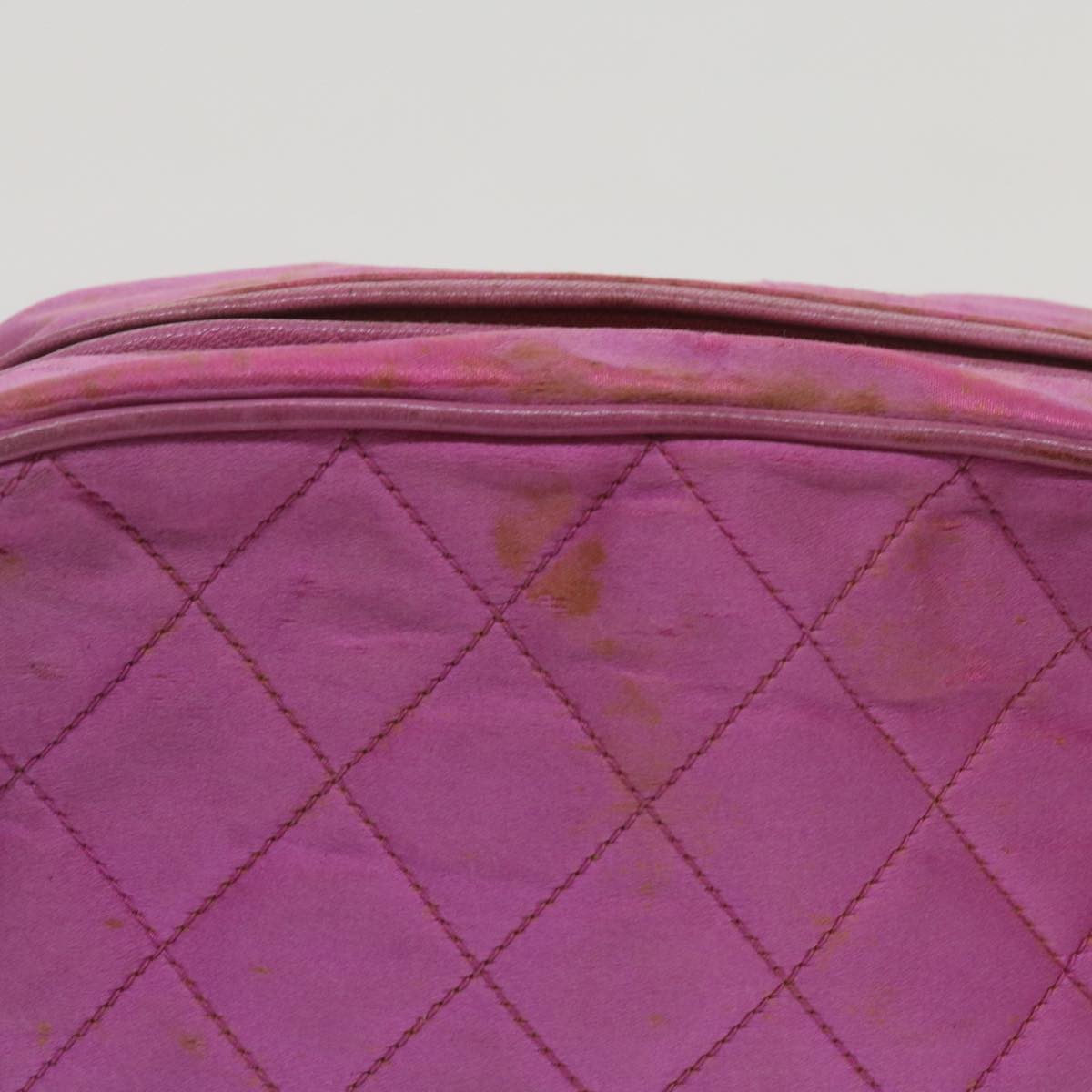 Chanel Chain Shoulder Bag Satin Pink CC Auth bs