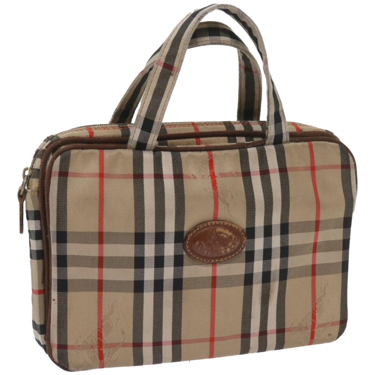 Burberry Luxury ss Nova Check Hand Bag Auth Bs12412 Canvas Beige Travel Bag