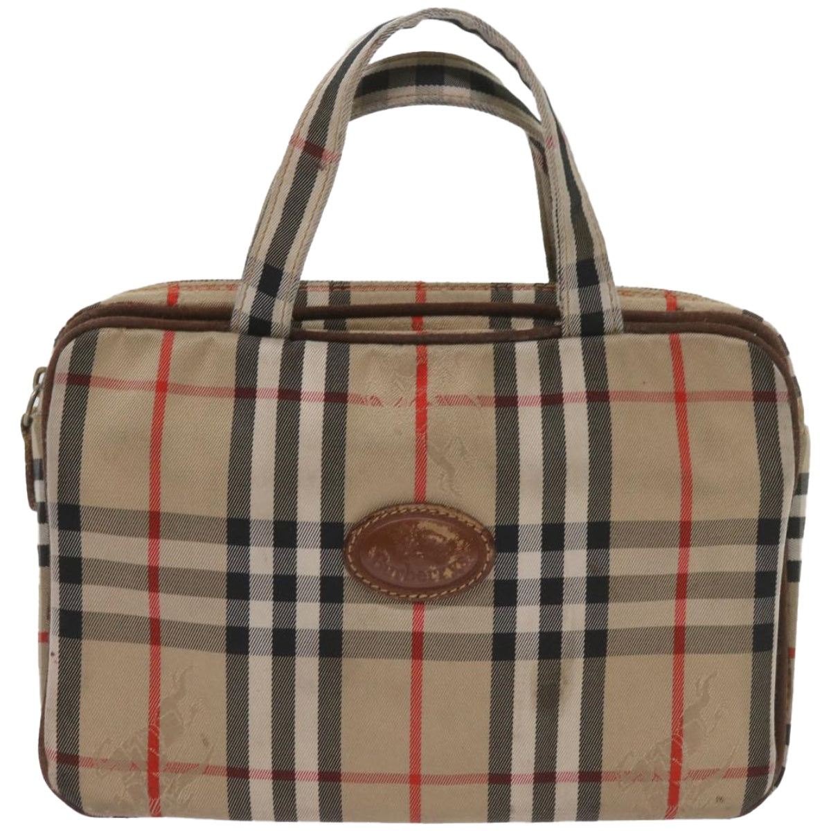 Burberry Luxury ss Nova Check Hand Bag Auth Bs12412 Canvas Beige Travel Bag