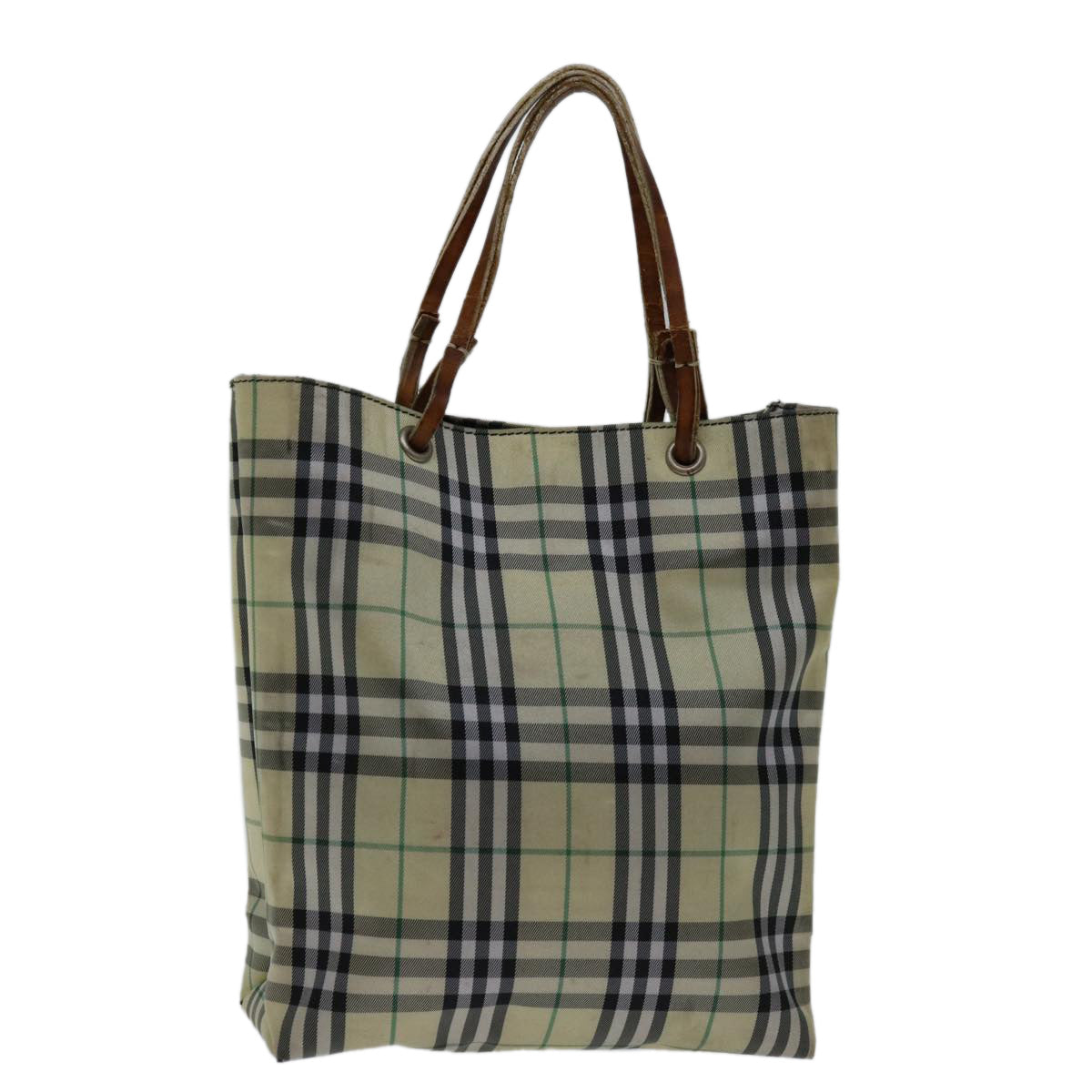 Burberry Luxury Nova Check Hand Bag Auth Bs12545 Nylon Beige Travel Bag