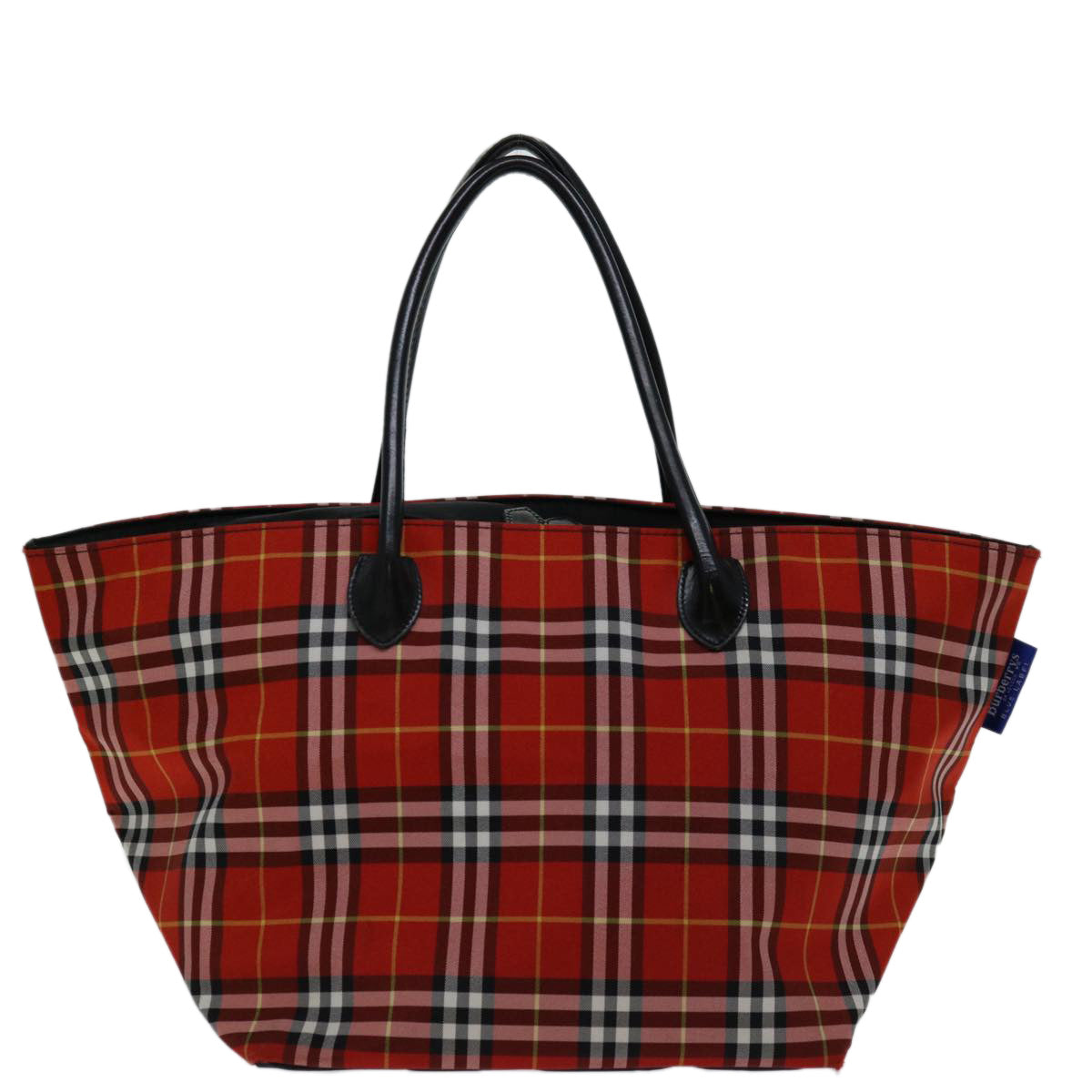 Burberry Luxury ss Nova Check Label Hand Bag Auth Nylon Blue Red Travel Bag