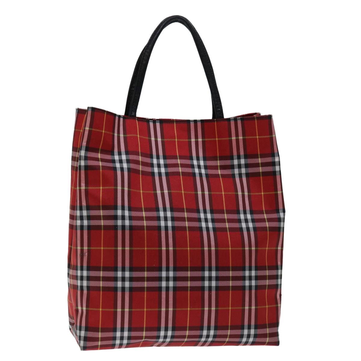 Burberry Luxury Nova Check Hand Bag Auth Bs12551 Nylon Red Travel Bag