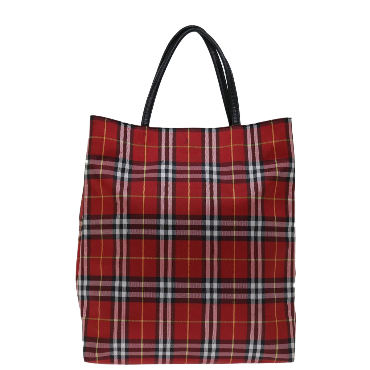 Burberry Luxury Nova Check Hand Bag Auth Bs12551 Nylon Red Travel Bag