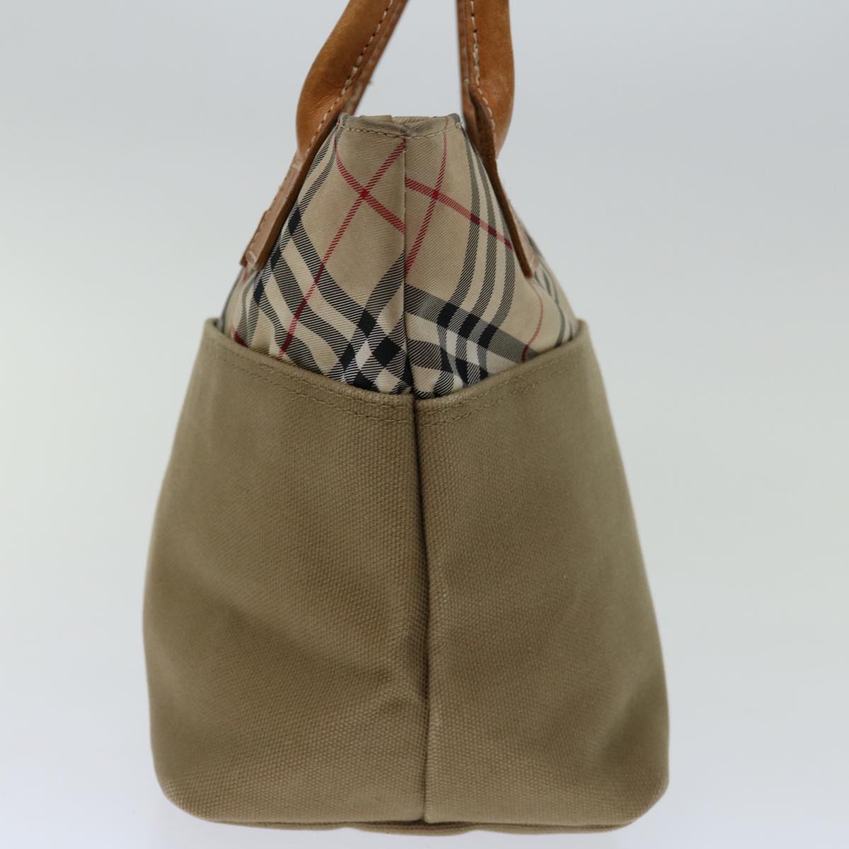 Burberry Luxury ss Label Hand Bag Auth Bs12583 Canvas Beige Blue Travel Bag