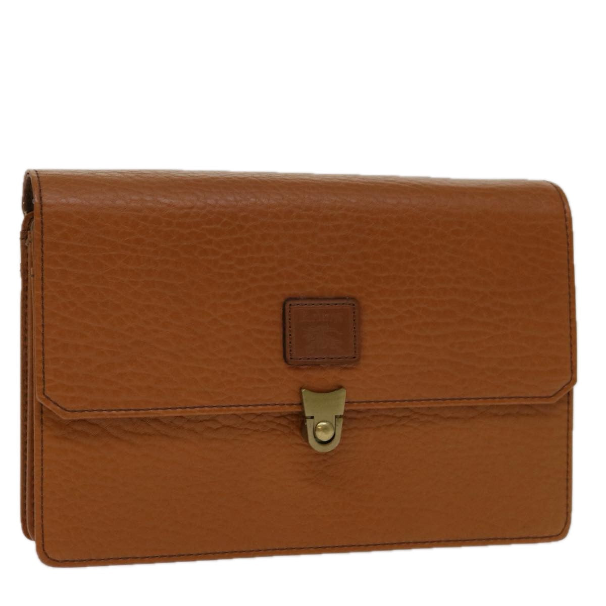 Burberry Luxury ss Clutch Bag Auth Bs12584 Leather Brown