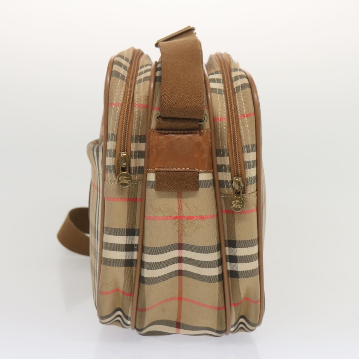Burberry Luxury ss Nova Check Shoulder Bag Auth Bs12602 Canvas Beige