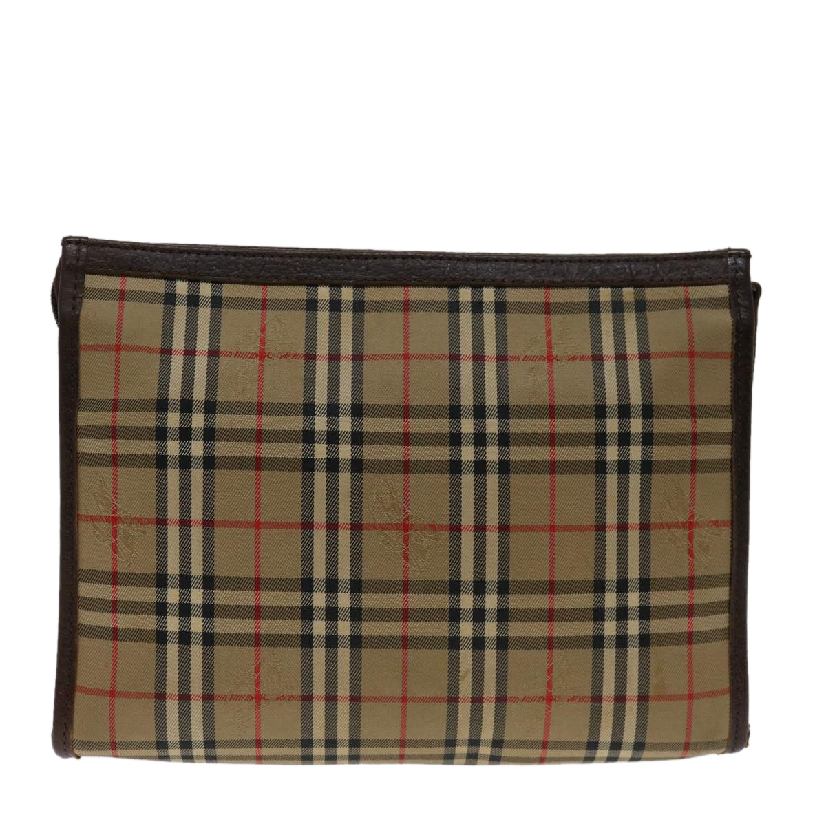 Burberry Luxury ss Nova Check Clutch Bag Auth Bs12774 Canvas Beige