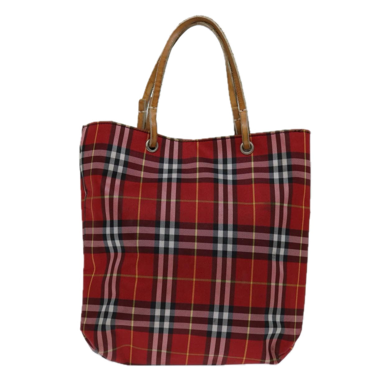 Burberry Luxury Nova Check Hand Bag Auth Bs12782 Nylon Red Travel Bag