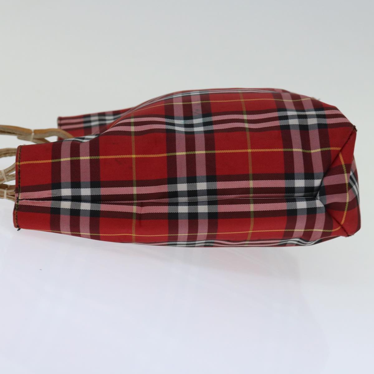 Burberry Luxury Nova Check Hand Bag Auth Bs12782 Nylon Red Travel Bag