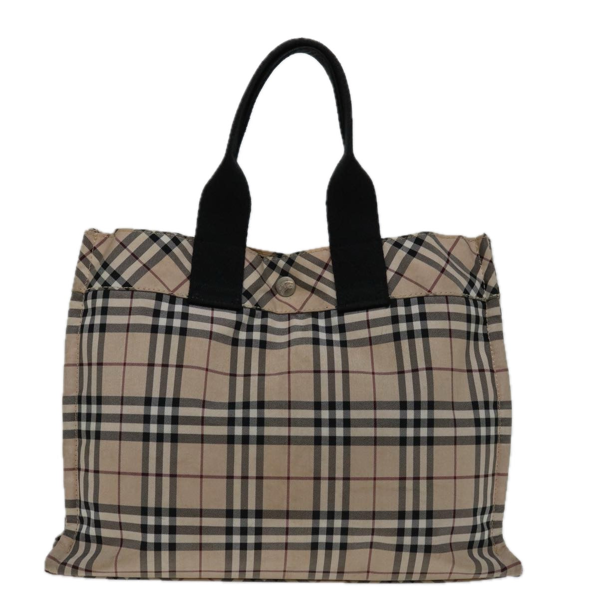 Burberry Luxury Nova Check Hand Bag Auth Bs12785 Nylon Black Beige Travel Bag