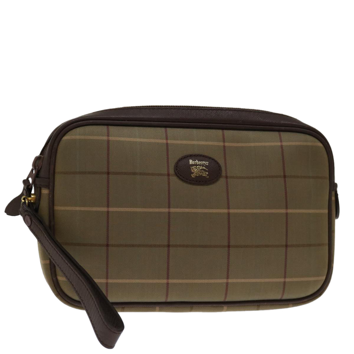 Burberry Luxury ss Nova Check Clutch Bag Auth Bs12786 Canvas Beige
