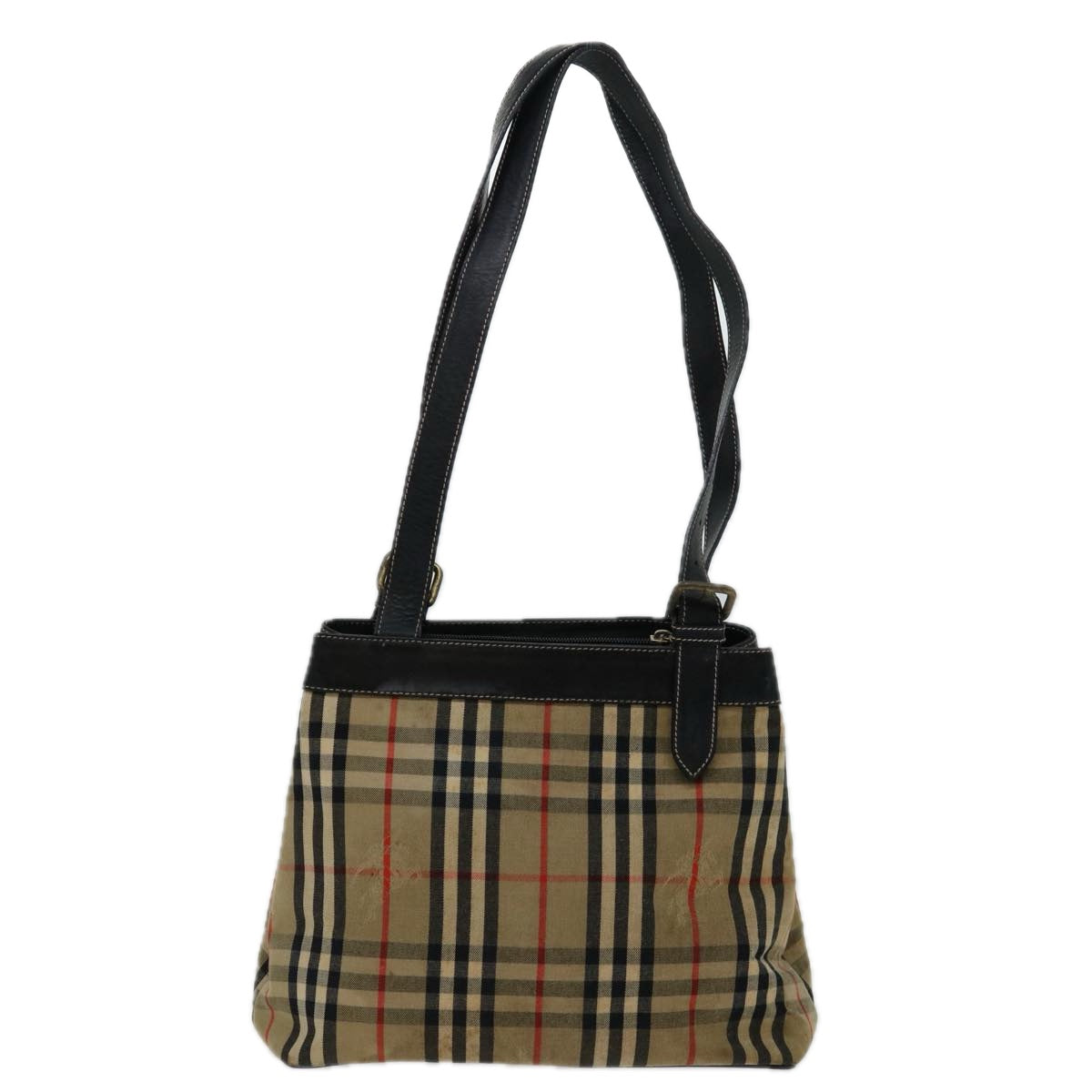 Burberry Luxury ss Nova Check Shoulder Bag Auth Bs12788 Canvas Black Beige